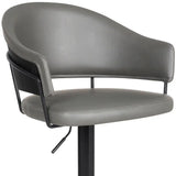 25" Gray And Black Iron Swivel Adjustable Height Bar Chair - Homeroots - Flyclothing LLC