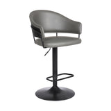 25" Gray And Black Iron Swivel Adjustable Height Bar Chair - Homeroots - Flyclothing LLC