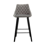 26" Gray And Black Iron Counter Height Bar Chair - Homeroots