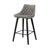 26" Gray And Black Iron Counter Height Bar Chair - Homeroots