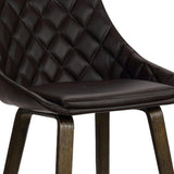 26" Brown Iron Counter Height Bar Chair - Homeroots