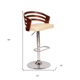 25" Cream And Silver Iron Swivel Low Back Adjustable Height Bar Chair - Homeroots - Flyclothing LLC