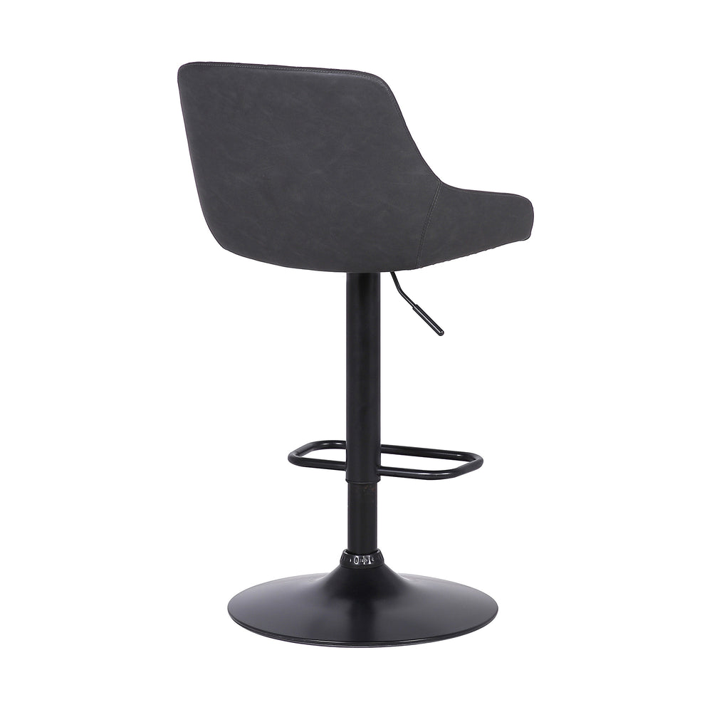 24" Gray And Black Iron Swivel Low Back Adjustable Height Bar Chair - Homeroots - Flyclothing LLC