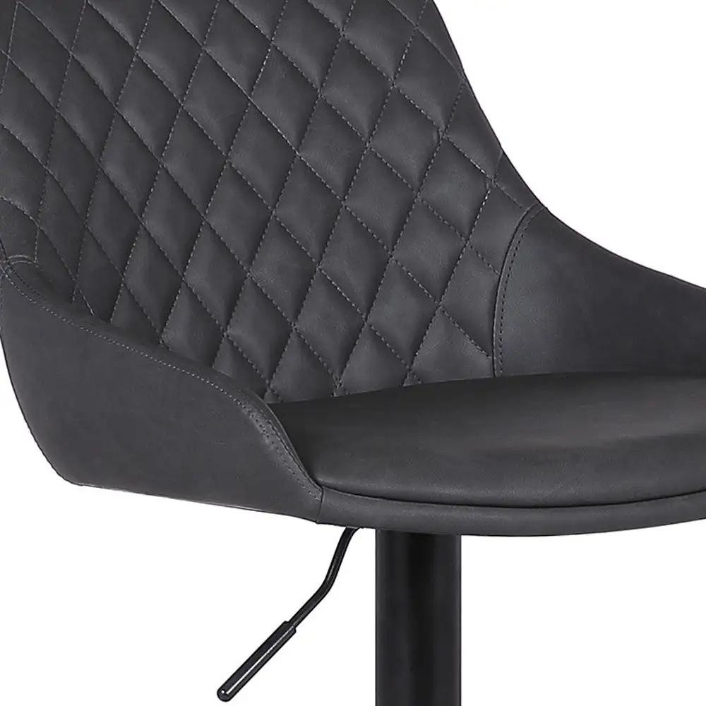 24" Gray And Black Iron Swivel Low Back Adjustable Height Bar Chair - Homeroots - Flyclothing LLC