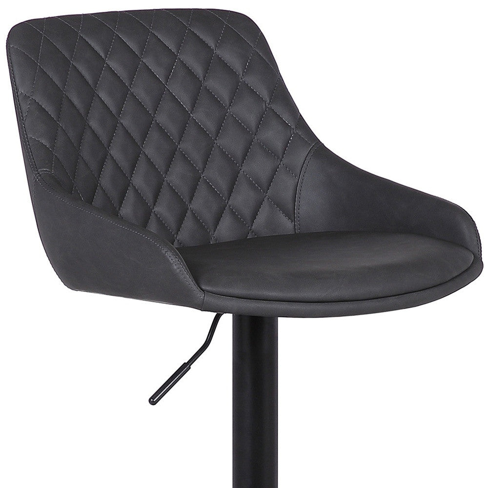 24" Gray And Black Iron Swivel Low Back Adjustable Height Bar Chair - Homeroots - Flyclothing LLC