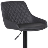 24" Gray And Black Iron Swivel Low Back Adjustable Height Bar Chair - Homeroots - Flyclothing LLC