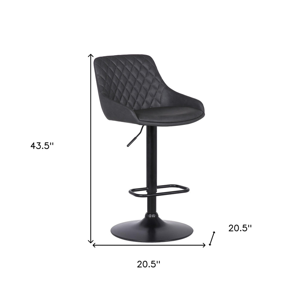 24" Gray And Black Iron Swivel Low Back Adjustable Height Bar Chair - Homeroots - Flyclothing LLC