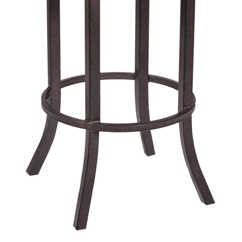 26" Brown Faux Leather And Iron Counter Height Bar Chair - Homeroots - Flyclothing LLC