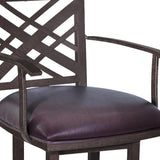 30" Brown Faux Leather And Iron Bar Height Bar Chair - Homeroots - Flyclothing LLC
