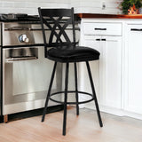 26" Black Iron Counter Height Bar Chair - Homeroots