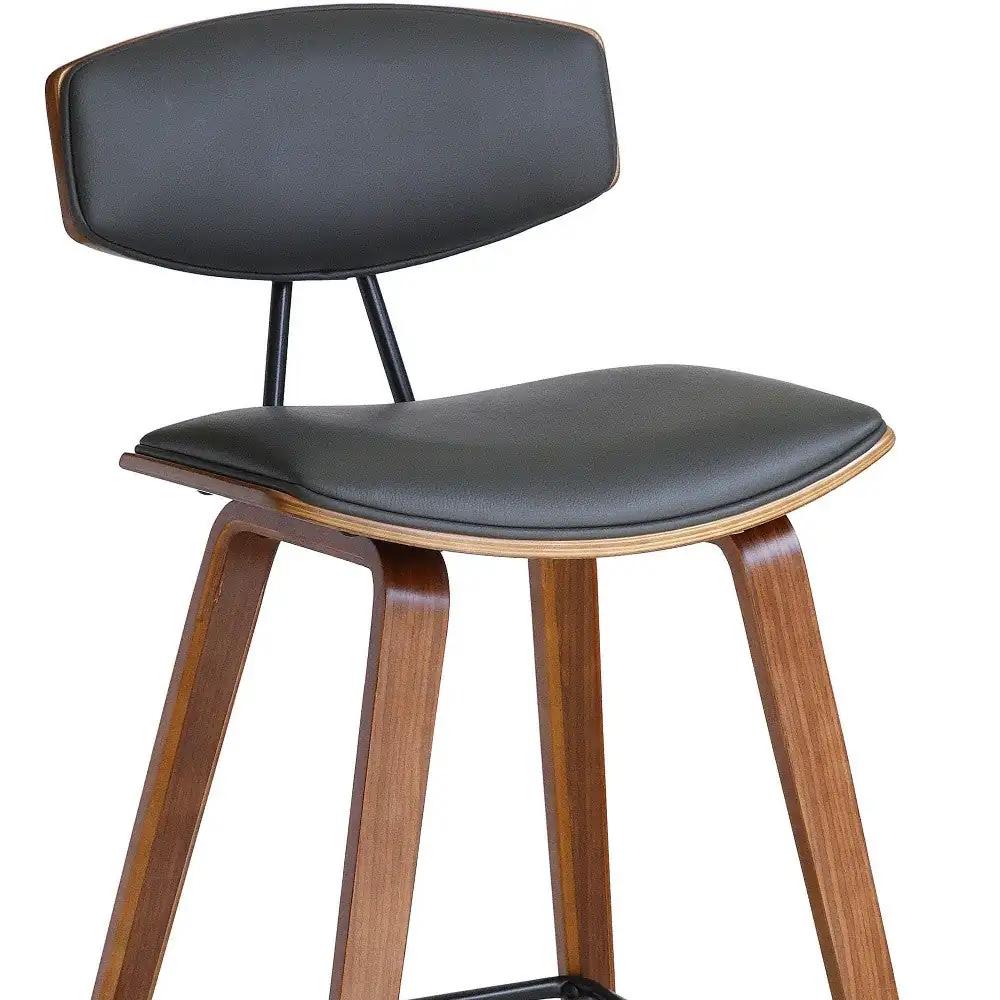 29" Gray And Brown Iron Low Back Bar Height Bar Chair - Homeroots - Flyclothing LLC