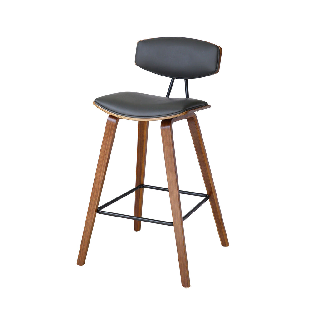 29" Gray And Brown Iron Low Back Bar Height Bar Chair - Homeroots - Flyclothing LLC