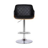 25" Black And Silver Faux Leather And Iron Swivel Low Back Adjustable Height Bar Chair - Homeroots