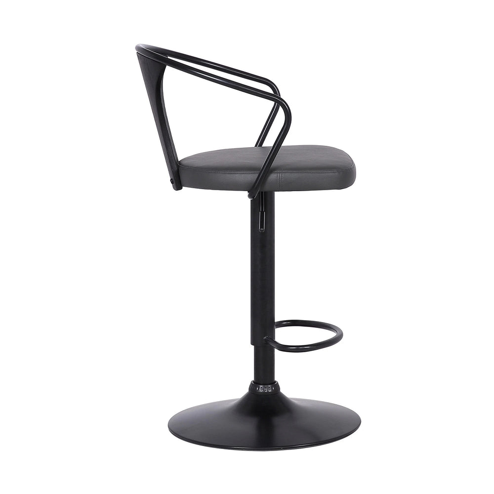 24" Gray And Black Iron Swivel Low Back Adjustable Height Bar Chair - Homeroots - Flyclothing LLC