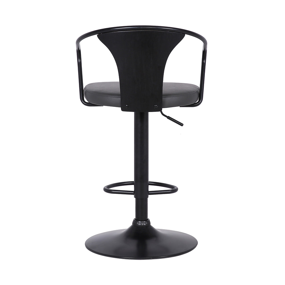 24" Gray And Black Iron Swivel Low Back Adjustable Height Bar Chair - Homeroots - Flyclothing LLC