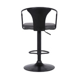 24" Gray And Black Iron Swivel Low Back Adjustable Height Bar Chair - Homeroots - Flyclothing LLC
