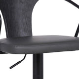 24" Gray And Black Iron Swivel Low Back Adjustable Height Bar Chair - Homeroots - Flyclothing LLC