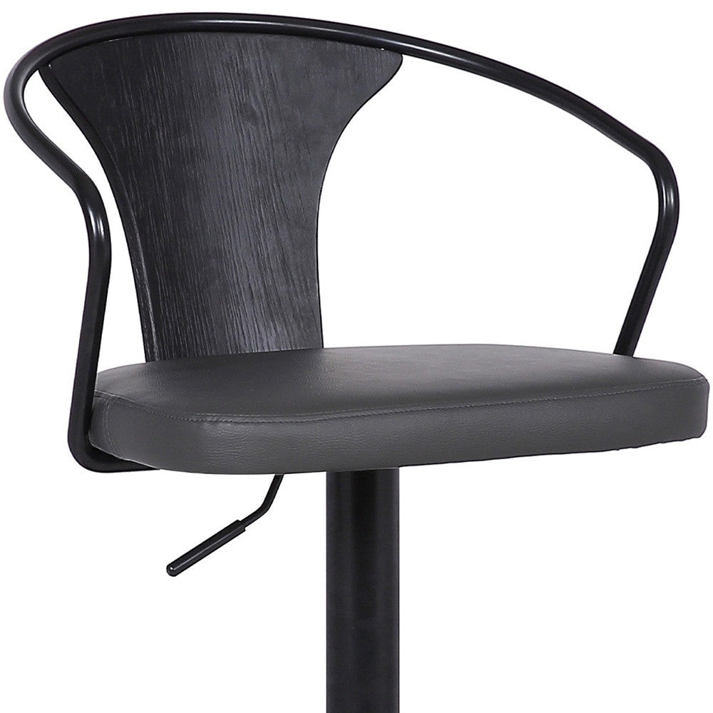 24" Gray And Black Iron Swivel Low Back Adjustable Height Bar Chair - Homeroots - Flyclothing LLC