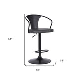 24" Gray And Black Iron Swivel Low Back Adjustable Height Bar Chair - Homeroots - Flyclothing LLC