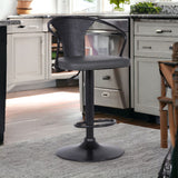 24" Gray And Black Iron Swivel Low Back Adjustable Height Bar Chair - Homeroots - Flyclothing LLC