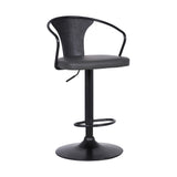 24" Gray And Black Iron Swivel Low Back Adjustable Height Bar Chair - Homeroots - Flyclothing LLC