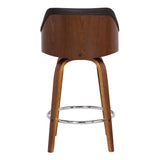 26" Brown Iron Swivel Low Back Counter Height Bar Chair - Homeroots - Flyclothing LLC