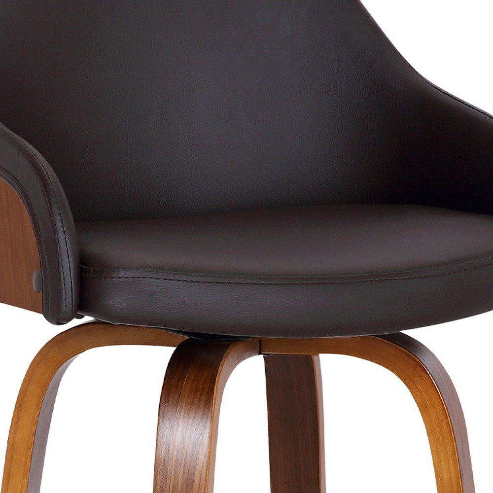 30" Brown Iron Swivel Low Back Bar Height Bar Chair - Homeroots - Flyclothing LLC