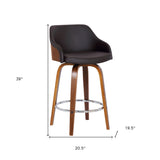 30" Brown Iron Swivel Low Back Bar Height Bar Chair - Homeroots - Flyclothing LLC