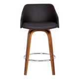 30" Brown Iron Swivel Low Back Bar Height Bar Chair - Homeroots - Flyclothing LLC