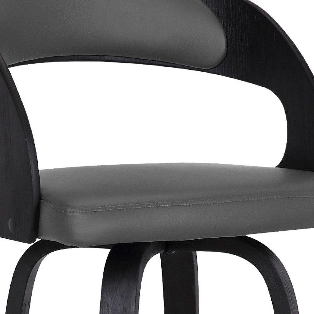 30" Gray And Black Iron Swivel Low Back Bar Height Bar Chair - Homeroots - Flyclothing LLC