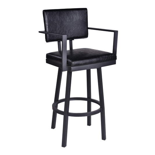 26" Iron Swivel Counter Height Bar Chair - Homeroots