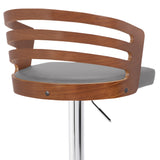 25" Gray And Silver Iron Swivel Low Back Adjustable Height Bar Chair - Homeroots - Flyclothing LLC