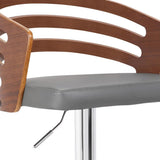 25" Gray And Silver Iron Swivel Low Back Adjustable Height Bar Chair - Homeroots - Flyclothing LLC