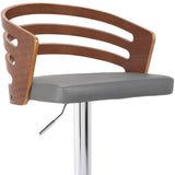 25" Gray And Silver Iron Swivel Low Back Adjustable Height Bar Chair - Homeroots - Flyclothing LLC