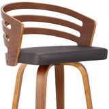 26" Brown Iron Swivel Low Back Counter Height Bar Chair - Homeroots - Flyclothing LLC