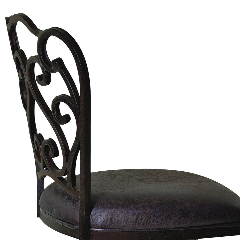 26" Espresso Iron Swivel Counter Height Bar Chair - Homeroots
