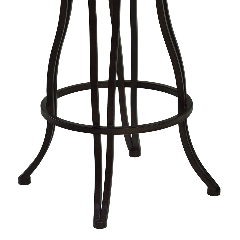 26" Espresso Iron Swivel Counter Height Bar Chair - Homeroots