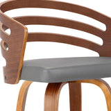 30" Gray And Brown Iron Swivel Low Back Bar Height Bar Chair - Homeroots - Flyclothing LLC