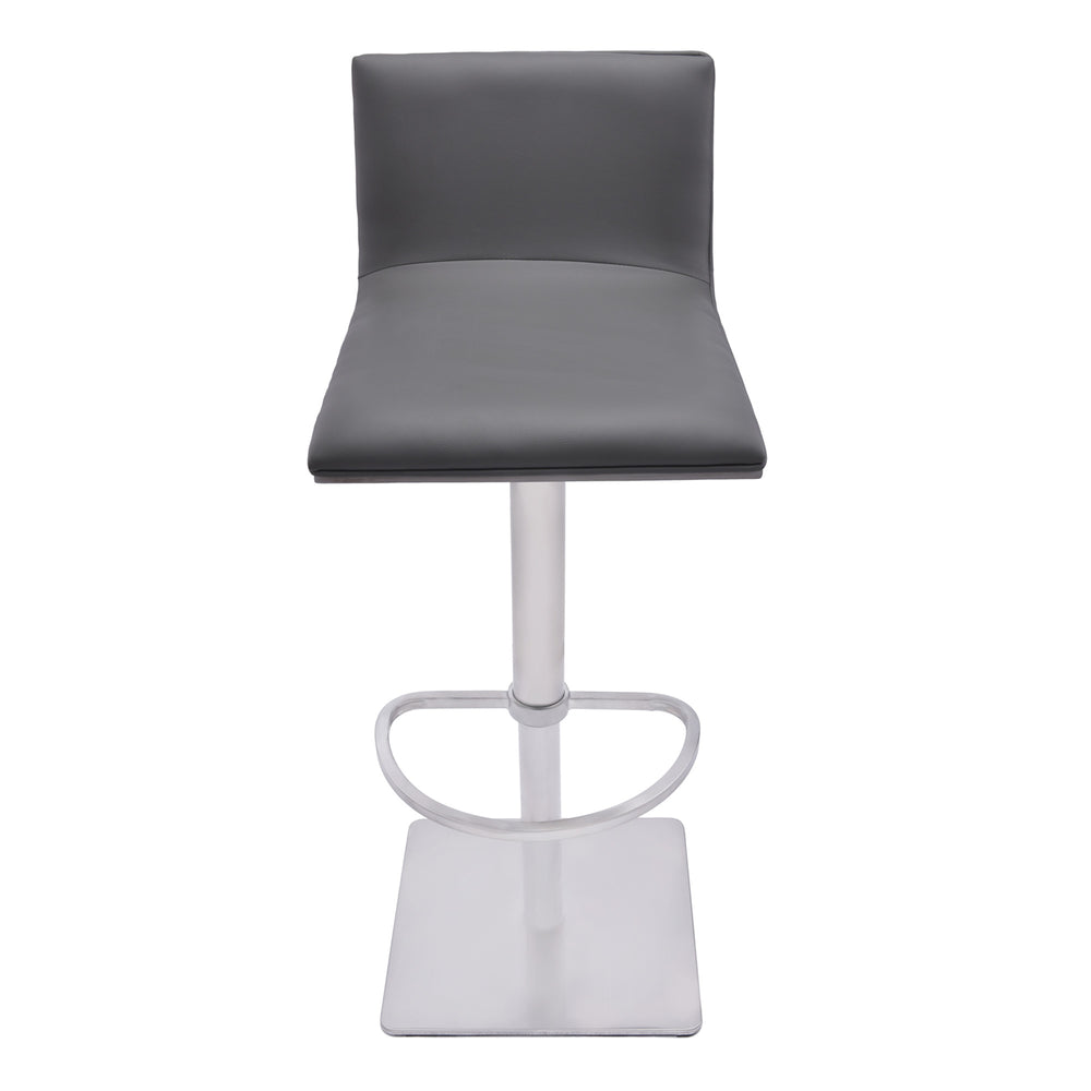 21" Gray And Silver Iron Swivel Backless Adjustable Height Bar Chair - Homeroots - Flyclothing LLC