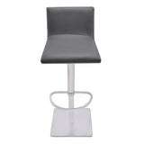 21" Gray And Silver Iron Swivel Backless Adjustable Height Bar Chair - Homeroots - Flyclothing LLC
