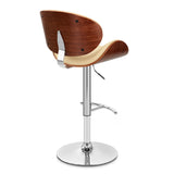 25" Cream And Silver Faux Leather And Solid Wood Swivel Low Back Adjustable Height Bar Chair - Homeroots
