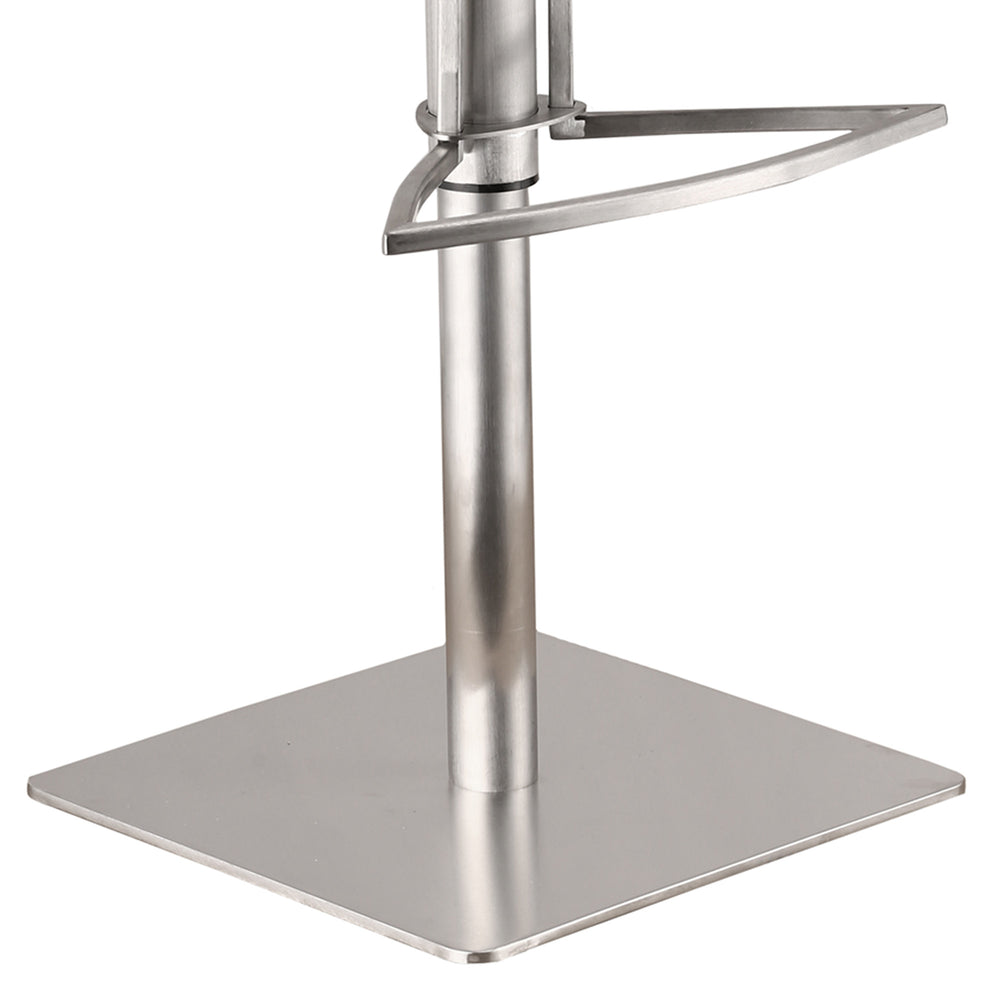 22" White And Silver Iron Swivel Low Back Adjustable Height Bar Chair - Homeroots - Flyclothing LLC