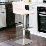 22" White And Silver Iron Swivel Low Back Adjustable Height Bar Chair - Homeroots - Flyclothing LLC