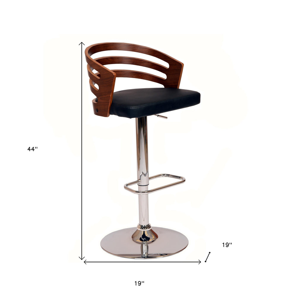 25" Black And Silver Iron Swivel Low Back Adjustable Height Bar Chair - Homeroots - Flyclothing LLC