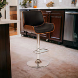 24" Black And Silver Iron Swivel Low Back Adjustable Height Bar Chair - Homeroots - Flyclothing LLC