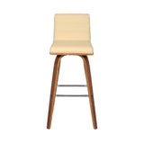 30" Cream And Brown Iron Swivel Low Back Bar Height Bar Chair - Homeroots - Flyclothing LLC
