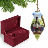 A day at the Vineyard Hand Painted Mouth Blown Glass Ornament - Homeroots - Flyclothing LLC