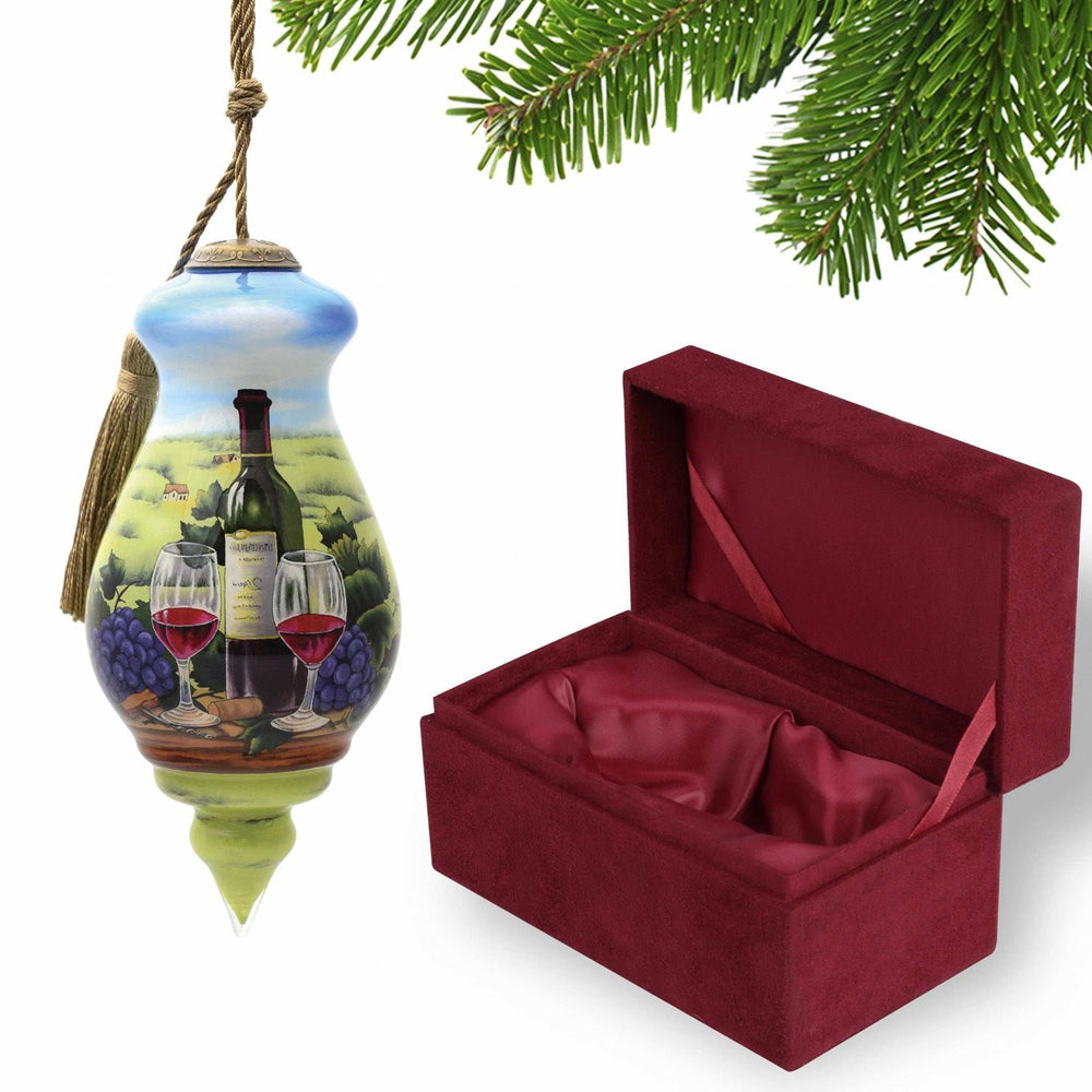 A day at the Vineyard Hand Painted Mouth Blown Glass Ornament - Homeroots - Flyclothing LLC