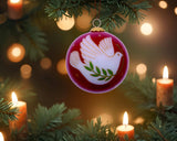 Peace on Earth Dove Hand Painted Mouth Blown Glass Ornament - Homeroots - Flyclothing LLC