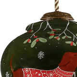Trotting Dog in Comfy Christmas Attire Hand Painted Mouth Blown Glass Ornament - Homeroots - Flyclothing LLC